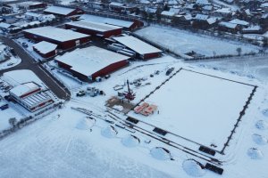 Under opførelse: udvidelse af virksomheden på 6.300 m² med et højlager på 3.100 m² og et tredje lagerkontor på 280 m²