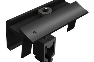 End clamp with grounding, black anodized