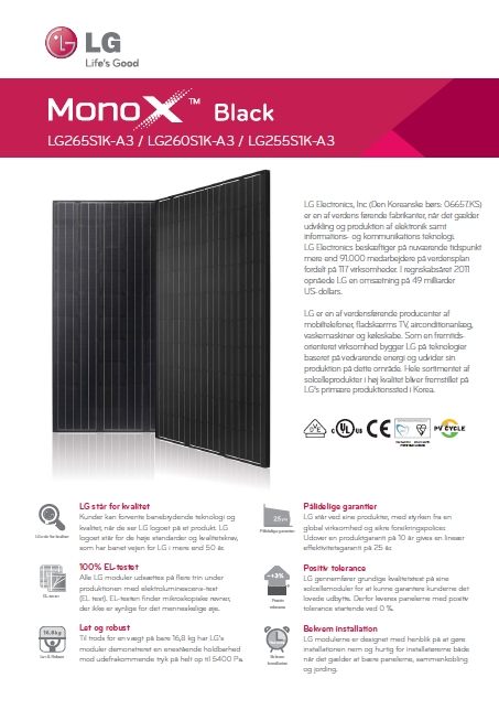LG Solar MonoX Black Serien (generation A3)