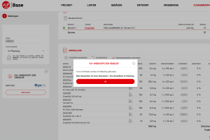 8. Stückliste in Warenkorb überführt