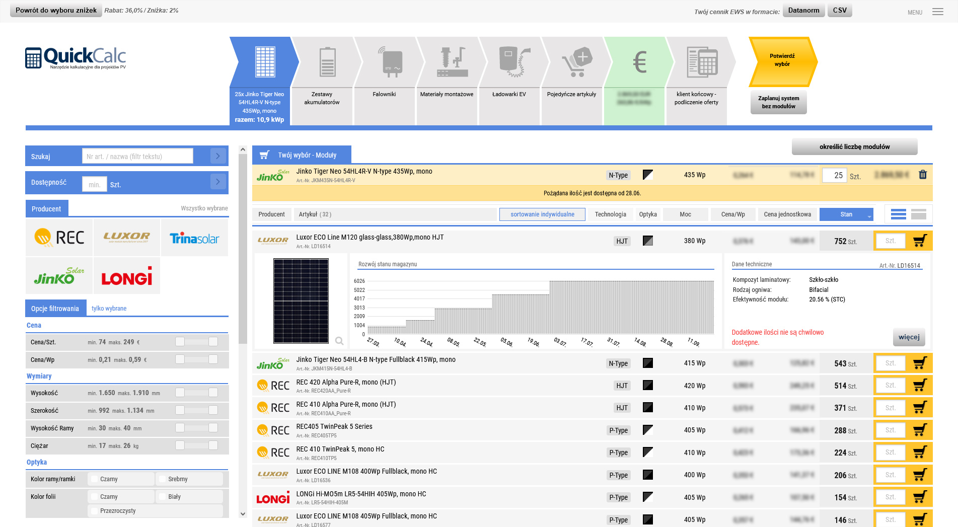 QuickCalc – obliczenia tylko z dostępnymi elementami