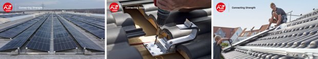 Produktkollage med K2 Systems produkter