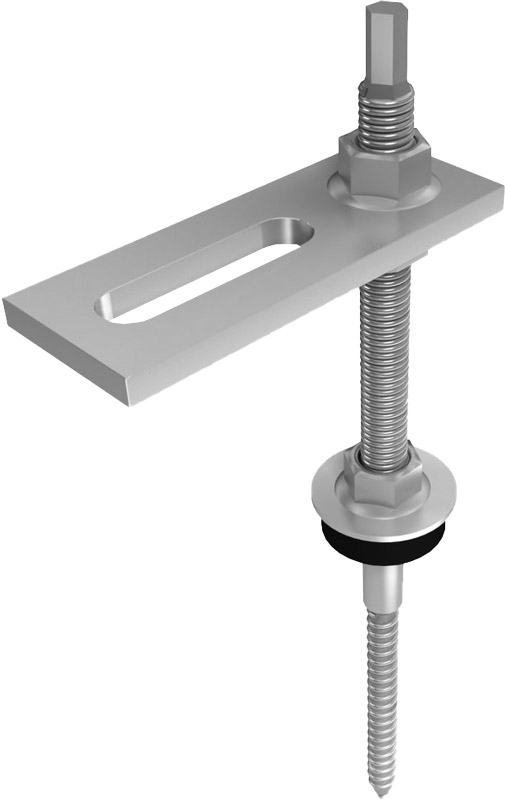 K2 Hanger bolt M12x200 with adapter plate and fibre cement gasket, for wood substructure
