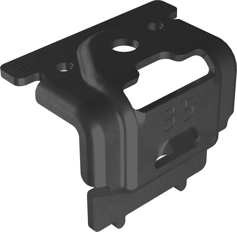 ENSTALL FlatFix slutklemme 35mm sort