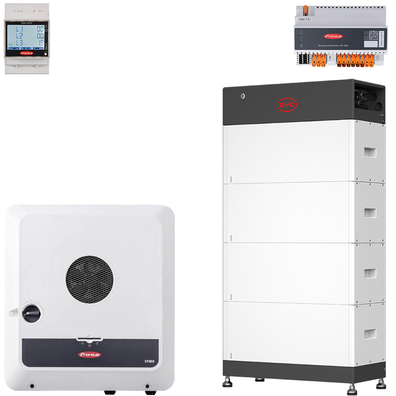 Fronius Symo GEN24 10.0 + BYD 10.2 (HVS+) with emergency power