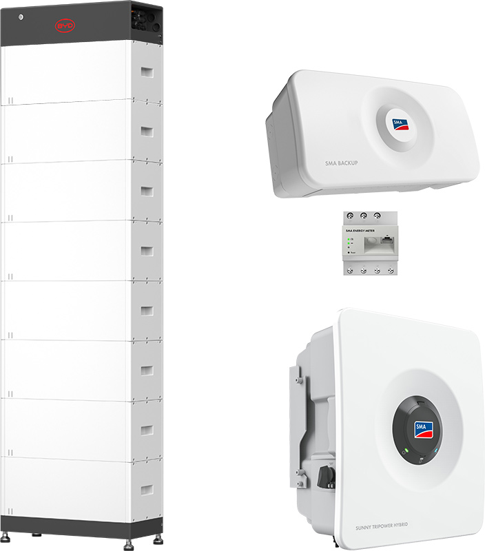 SMA Sunny Tripower Hybrid X 12 + BYD 22,1 kWh (HVM+) with emergency power