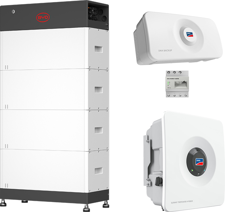 SMA Sunny Tripower Hybrid X 15 + BYD 11,0 kWh (HVM+) with emergency power