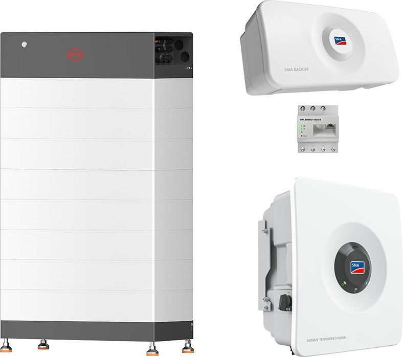 SMA Sunny Tripower Hybrid X 15 + BYD 23,8 kWh (HVB) with emergency power