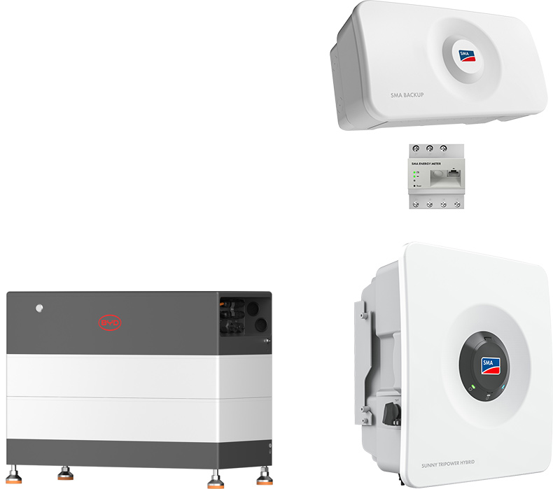 SMA Sunny Tripower Hybrid X 5 + BYD 5,9 kWh (HVB) with emergency power