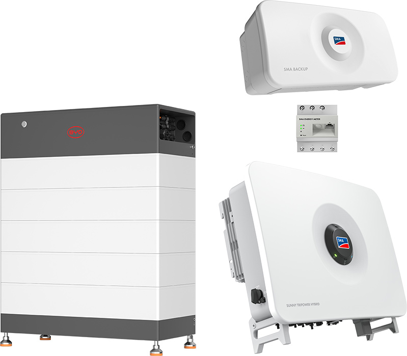 SMA Sunny Tripower Hybrid X 20 + BYD 14,8 kWh (HVB) with emergency power