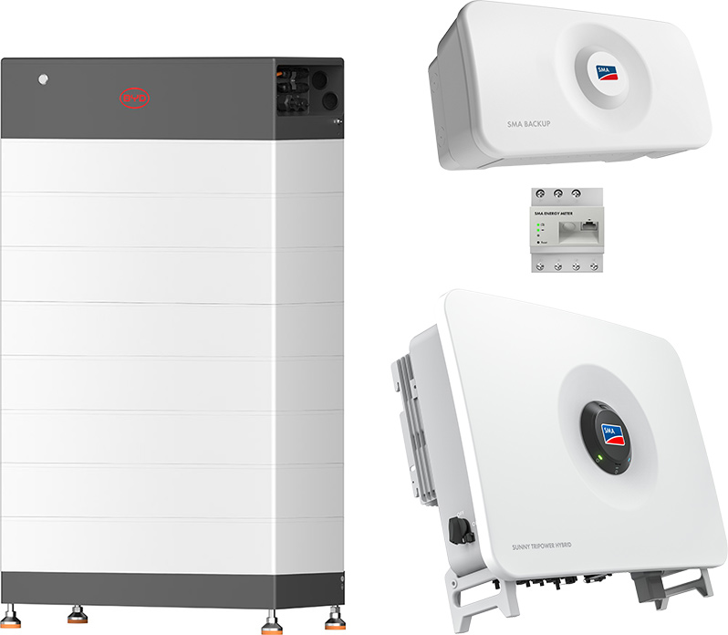 SMA Sunny Tripower Hybrid X 20 + BYD 23,8 kWh (HVB) with emergency power