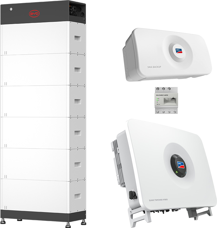 SMA Sunny Tripower Hybrid X 25 + BYD 16,6 kWh (HVM+) with emergency power