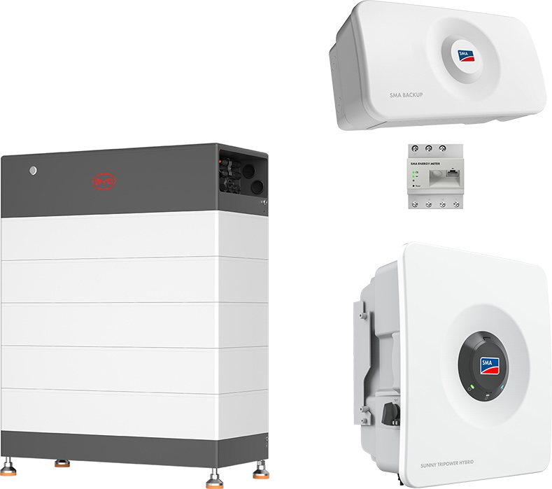 SMA Sunny Tripower Hybrid X 8 + BYD 14,8 kWh (HVB) with emergency power