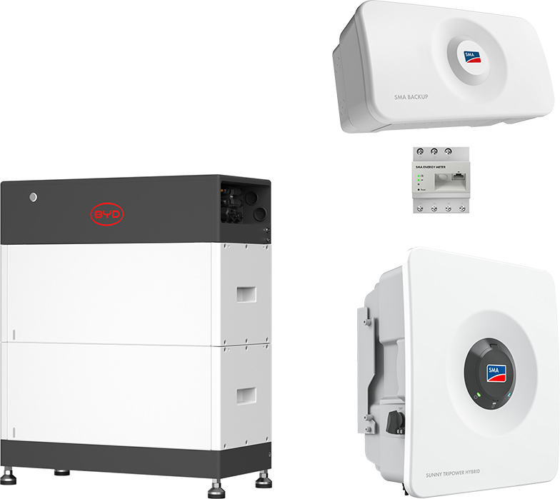 SMA Sunny Tripower Hybrid X 10 + BYD 5,1 kWh (HVS+) with emergency power