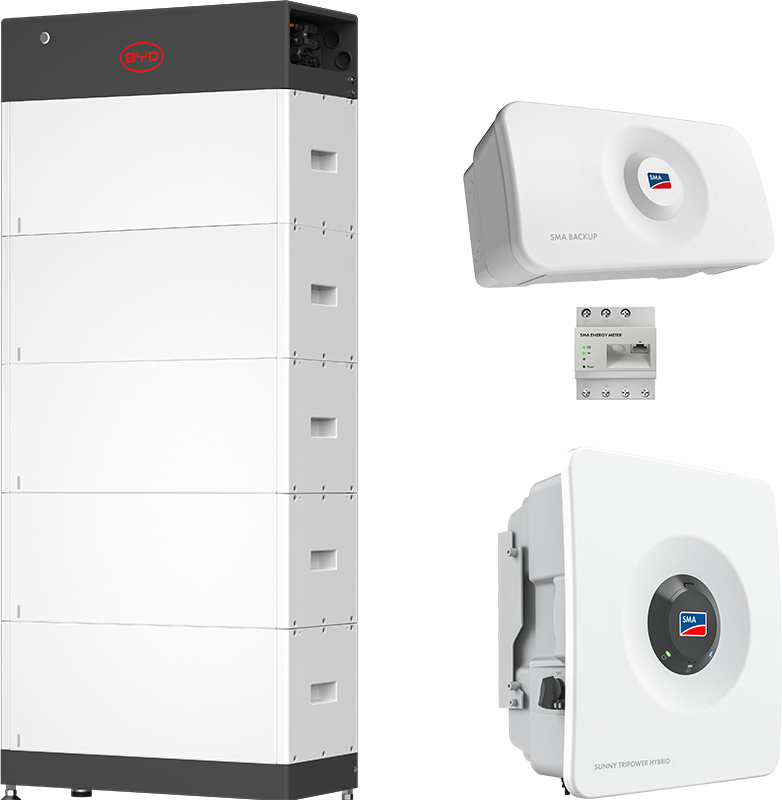 SMA Sunny Tripower Hybrid X 10 + BYD 12,8 kWh (HVS+) with emergency power