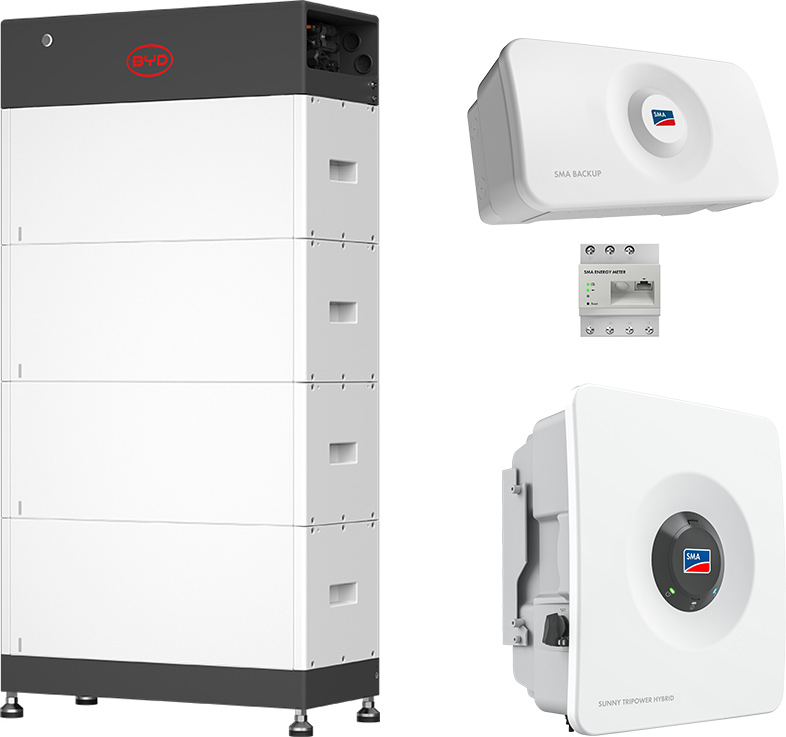 SMA Sunny Tripower Hybrid X 12 + BYD 10,2 kWh (HVS+) with emergency power