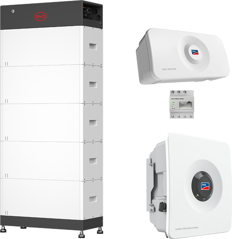 SMA Sunny Tripower Hybrid X 12 + BYD 13,8 kWh (HVM+) with emergency power