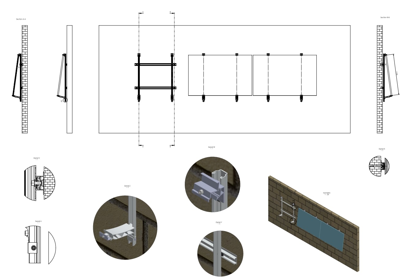 K2 Plugin-PV mountingsystem wall 6.10 (for one Module)