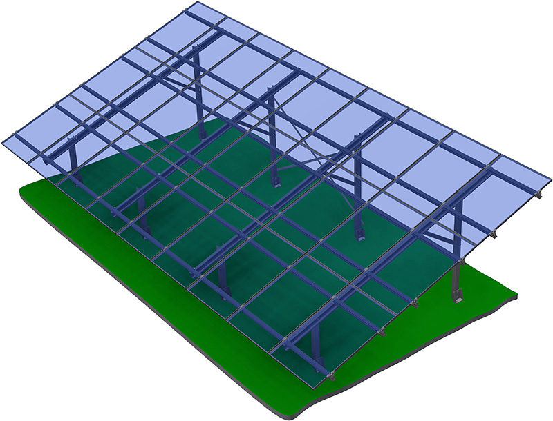 SL Rack Standard Ground Mount Rack Concrete - 3V x 9 modules