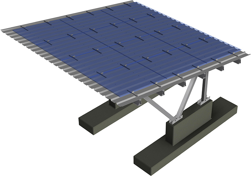 SL Rack Standard Carport 1 parkeringsplads – 3V x 4 paneler