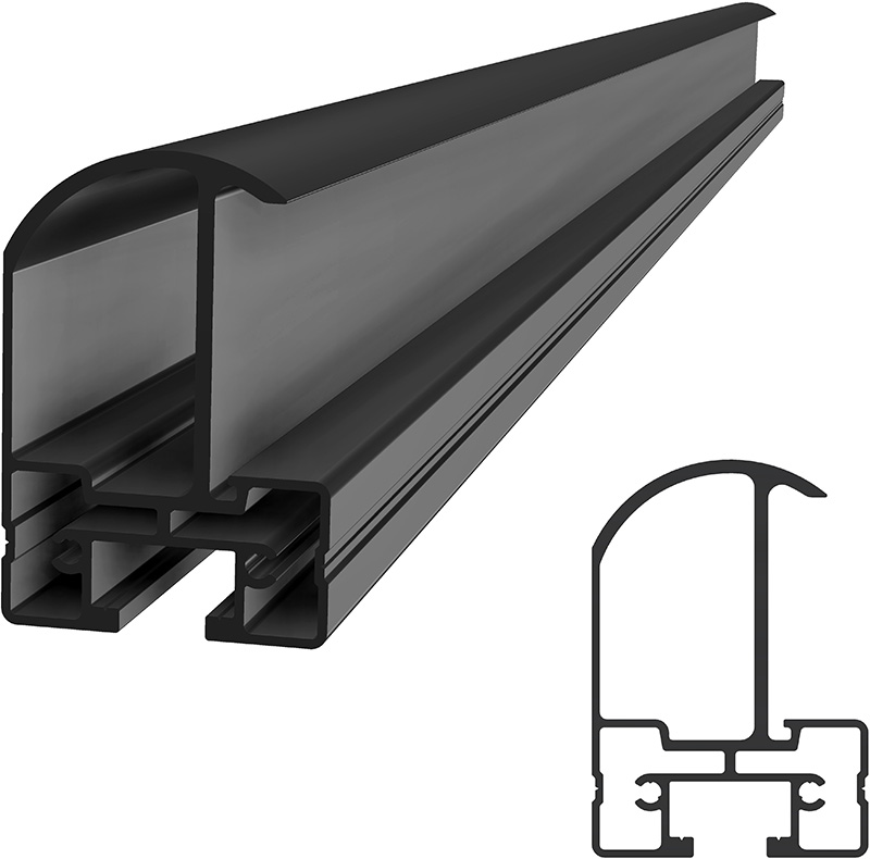 SL Rack Cover RAIL Inlay 30 black anodized