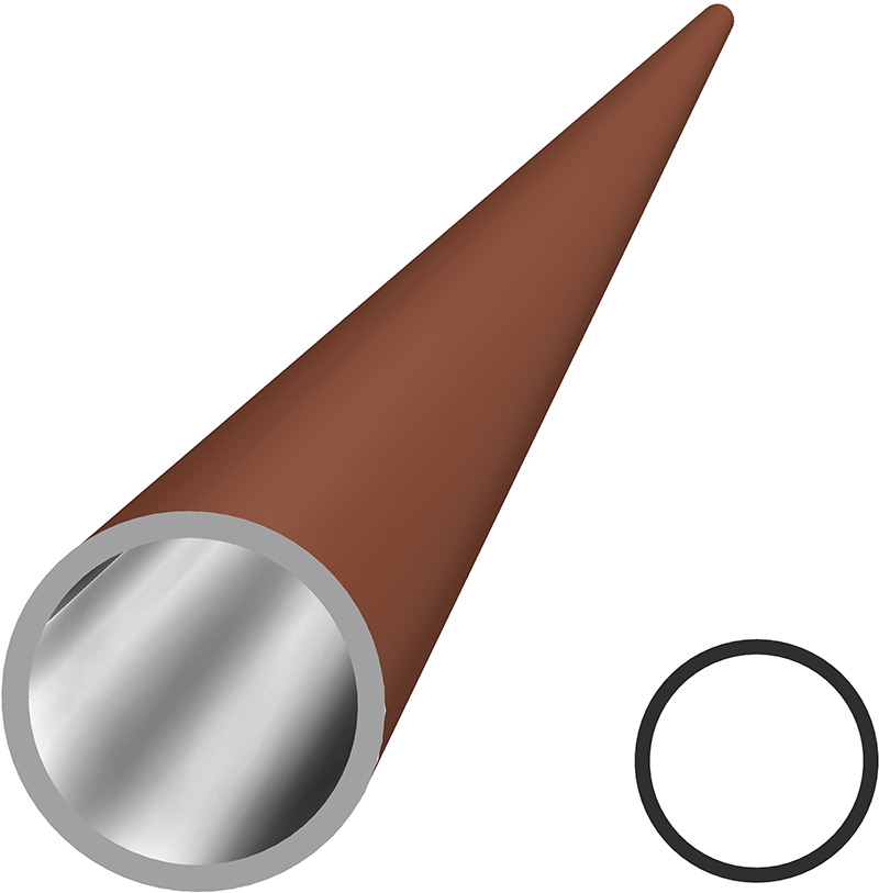 SL Rack Snow Guard Tube 3000mm - brick red RAL 8004
