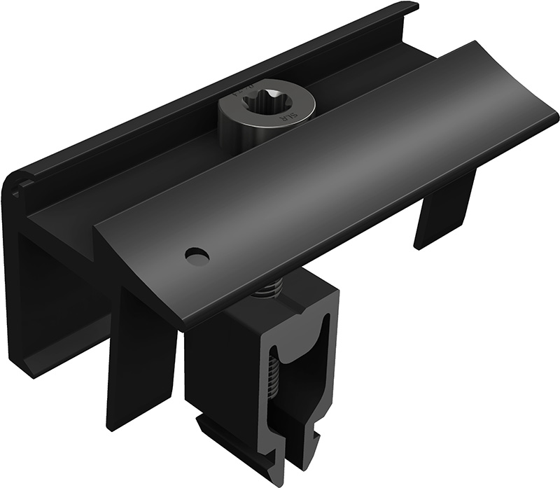 SL Rack End Clamp with grounding, black anodized
