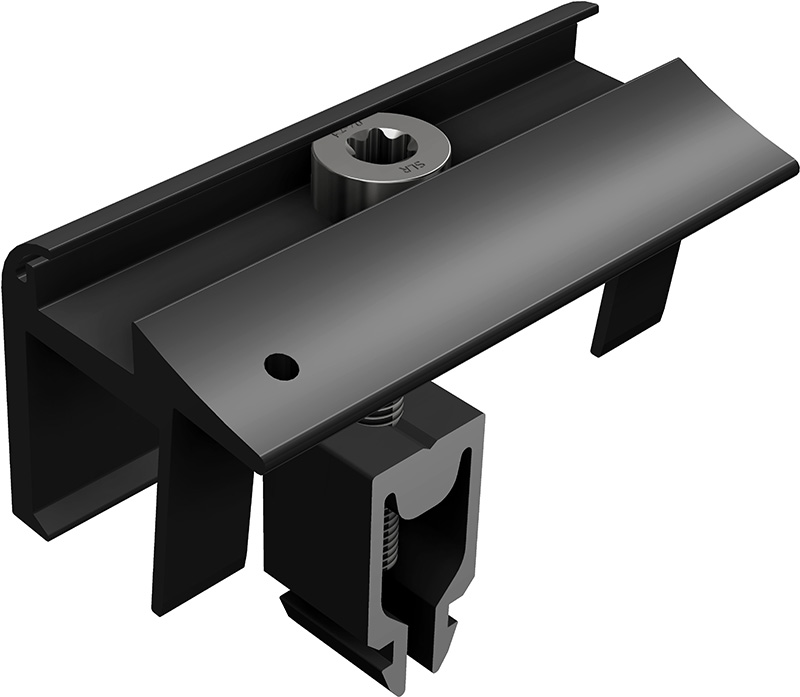 SL Rack End Clamp without grounding, black anodized