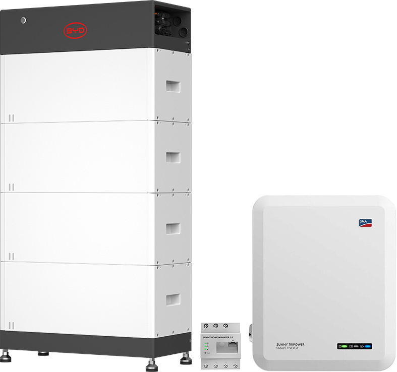 SMA Sunny Tripower 8.0 Smart Energy + BYD 11.0 (HVM+) with emergency power