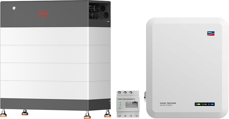 SMA Sunny Tripower 10.0 Smart Energy + BYD 11.8 (HVB) with emergency power