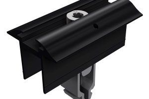 Mittelklemme mit Erdung, schwarz eloxiert